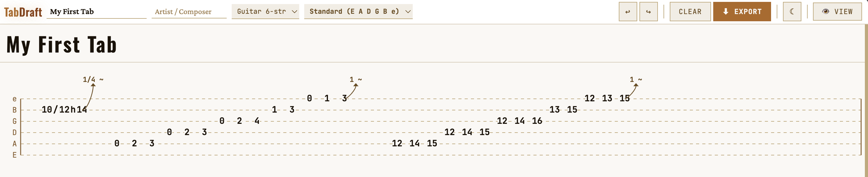 Large preview of TabDraft editor.